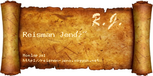 Reisman Jenő névjegykártya